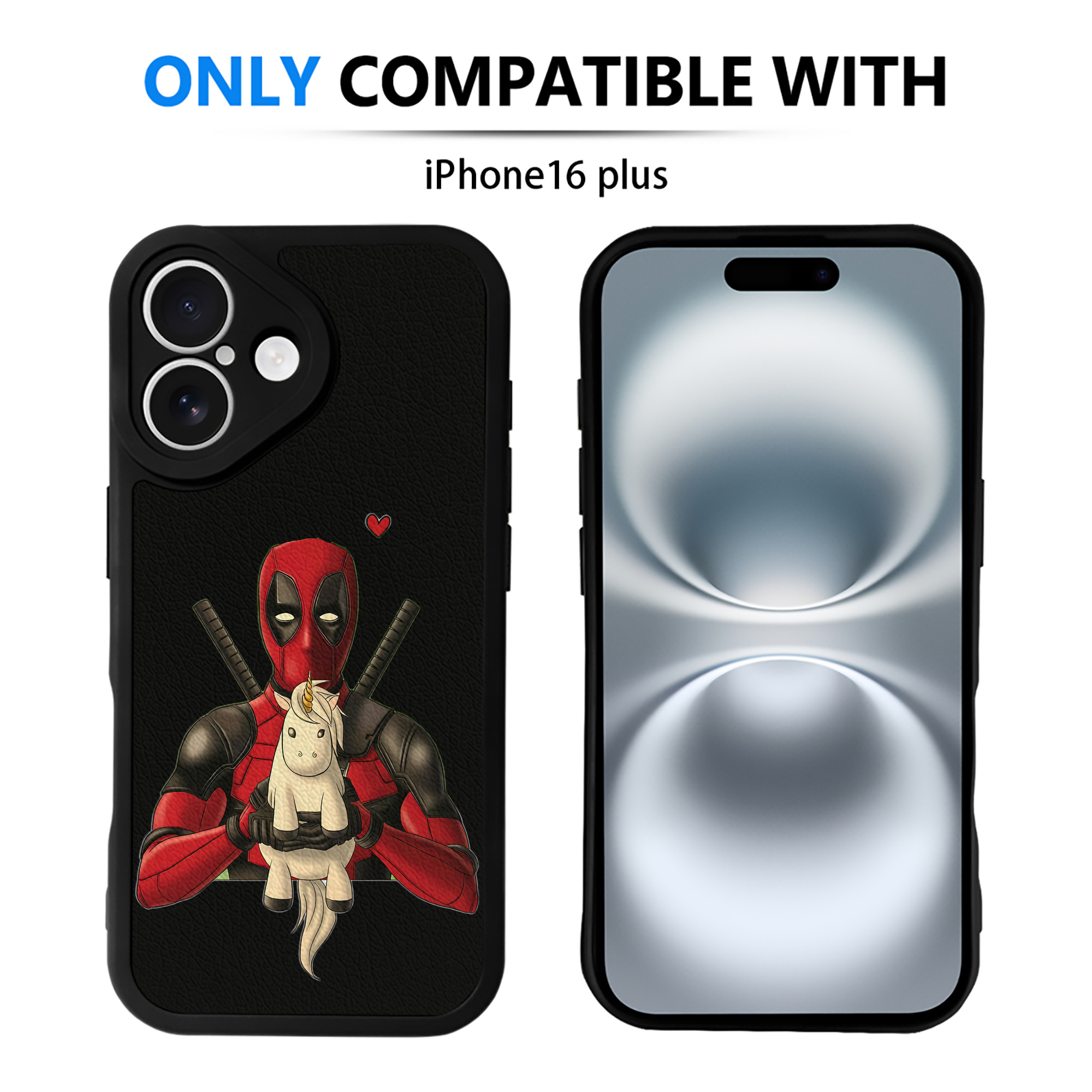 （画像用） Deadpool デッドプール 【iPhone 16シリーズ対応】シリコンスマホケース（レザー調） 材質：シリコン